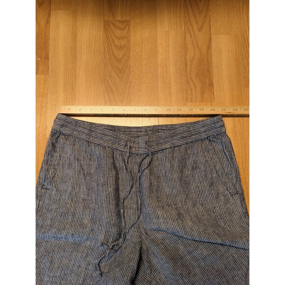 Talbots Pants Womens Size 8 Blue White Stripes Linen Pockets Drawstring - Picture 4 of 11